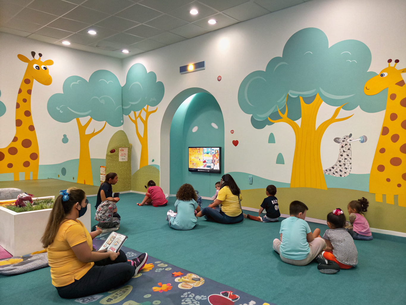 Bright, welcoming children's activity area at Riverlight Community Church